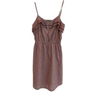 Southern Thread Red and Cream Spaghetti Strap Mini Dress. Size Small